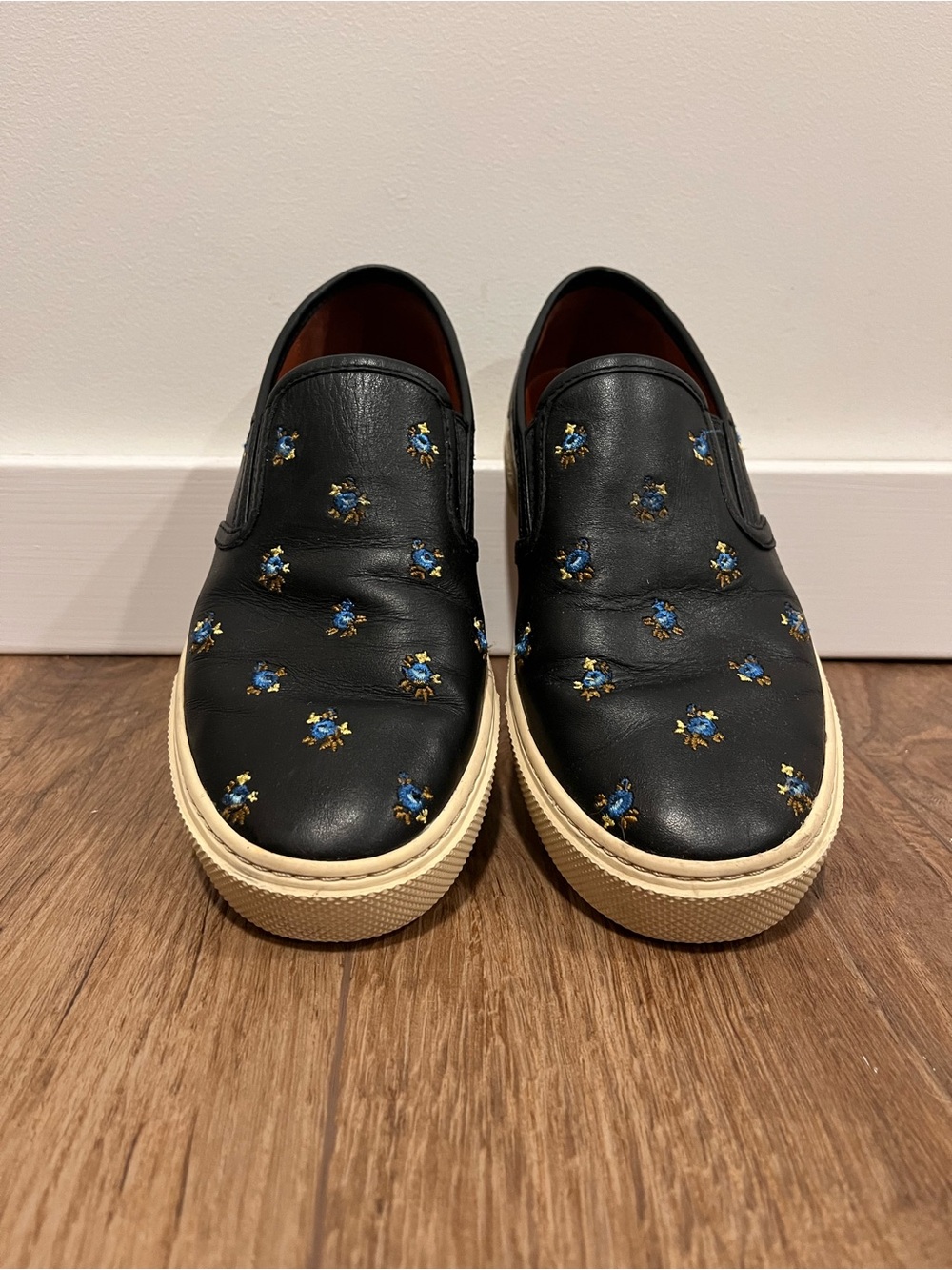 COACH Prairie Floral Leather Slip On Sneaker - Picture 3 of 13